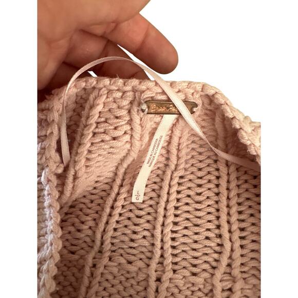 Free People Sandre Cable Stitch Sweater Pink Lotus L – Sold Out Color - Read - Picture 4 of 8
